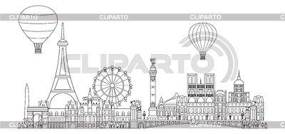 Paris Skyline Strichzeichnungen | Stock Vektorgrafik |ID 6934138