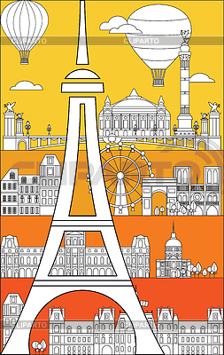 Paris Skyline Strichzeichnungen | Stock Vektorgrafik |ID 6934154