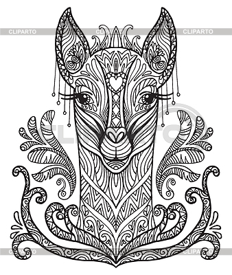 Lama para colorear | Ilustración vectorial de stock |ID 7006335