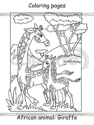 Coloring giraffe | Stock Vector Graphics |ID 7090606