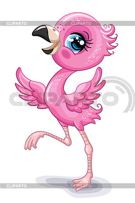 Netter und fröhlicher rosa Flamingo | Stock Vektorgrafik |ID 7271629