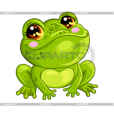 Rana verde linda y feliz | Ilustración vectorial de stock |ID 7271631