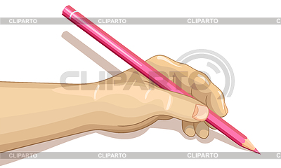 Lápiz de explotación de mano de niño | Ilustración vectorial de stock |ID 7304571