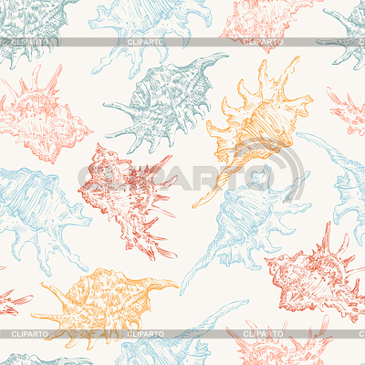 Seamless pattern color seashells | Stock Vector Graphics |ID 7346088