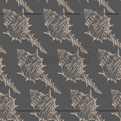 Seamless pattern seashells gray | Stock Vector Graphics |ID 7346096