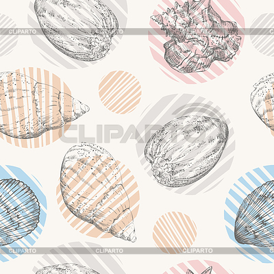 Seamless pattern colorful seashells | Stock Vector Graphics |ID 7346098