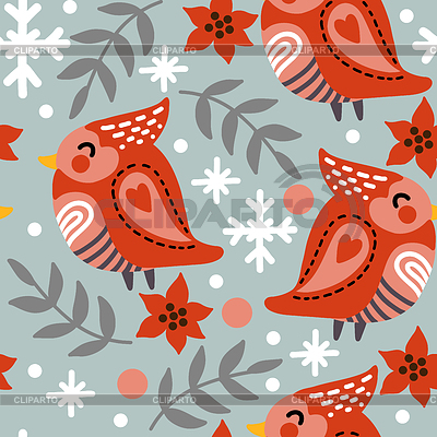 Seamless pattern christmas Northern cardinal | Stock Vector Graphics |ID 7391841