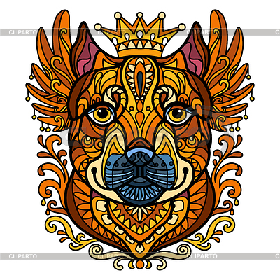 Abstract head of pitbull dog | Stock Vector Graphics |ID 7439421