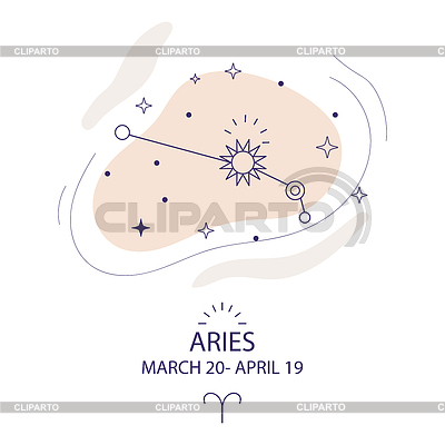 Constelación estelar zodiaco Aries | Ilustración vectorial de stock |ID 7533044