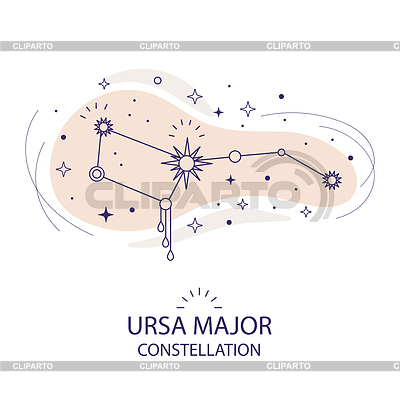 Constelación estelar Osa Mayor | Ilustración vectorial de stock |ID 7533759