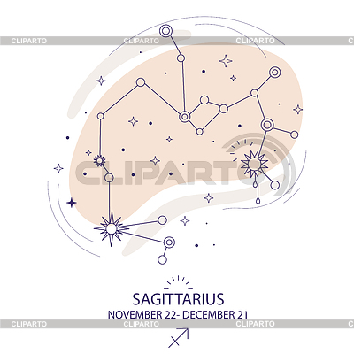 Constelación estelar zodiaco Sagittauris | Ilustración vectorial de stock |ID 7533767