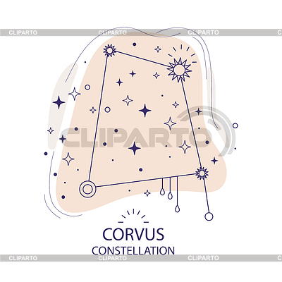 Constelación estelar Corvus | Ilustración vectorial de stock |ID 7538376