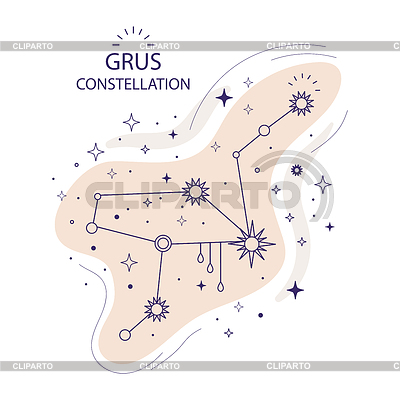 Constelación estelar Grus | Ilustración vectorial de stock |ID 7538378