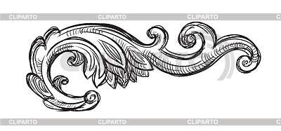 Adorno de dibujo a mano elemento de estilo barroco | Ilustración vectorial de stock |ID 7590909