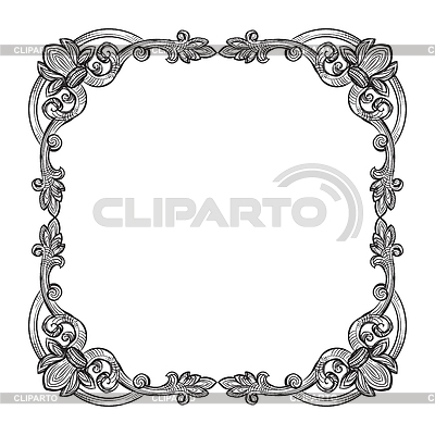 Zeichnung vintage rahmen barock stil | Stock Vektorgrafik |ID 7596599