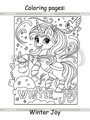 Muñeco de nieve lindo para colorear de Navidad para niños | Ilustración vectorial de stock |ID 7605955