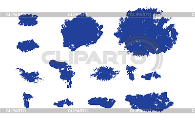 Conjunto de manchas abstractas de elementos grunge | Ilustración vectorial de stock |ID 7633128
