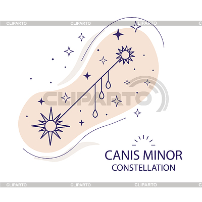 Constelación estelar Canis Minor | Ilustración vectorial de stock |ID 7649247